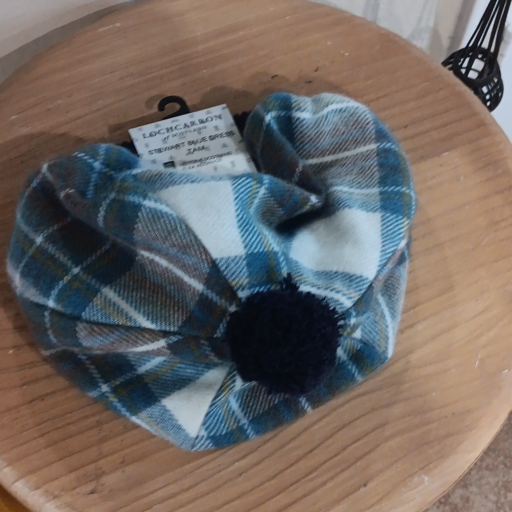 Kids Plaid Beret - Blue and Brown